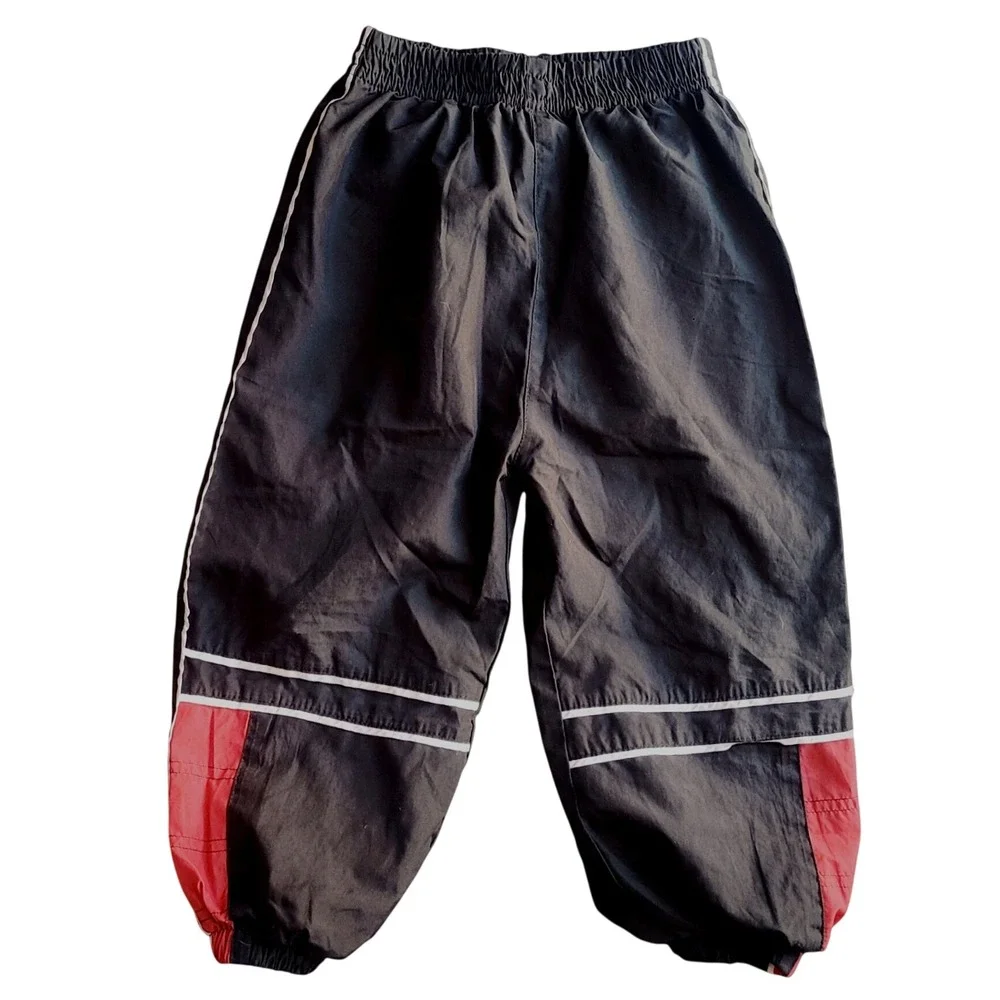 Sport Toddlers Boys 3T Track Pants‎ Rich Black Red Colorblock Lined Athletic 8ps